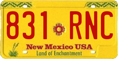 NM license plate 831RNC