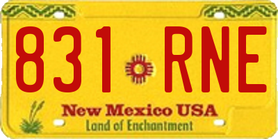 NM license plate 831RNE