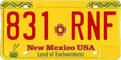 NM license plate 831RNF