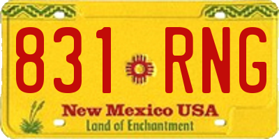 NM license plate 831RNG