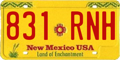 NM license plate 831RNH