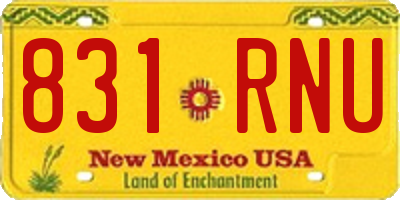 NM license plate 831RNU