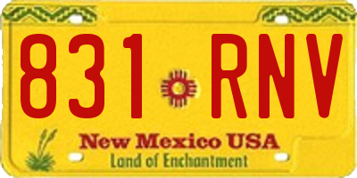 NM license plate 831RNV