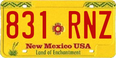 NM license plate 831RNZ