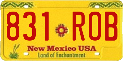NM license plate 831ROB