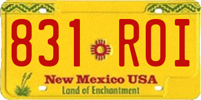 NM license plate 831ROI