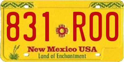 NM license plate 831ROO