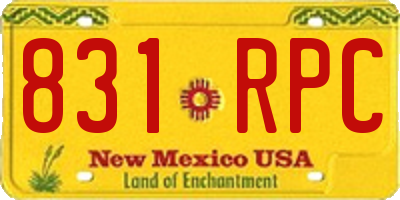 NM license plate 831RPC
