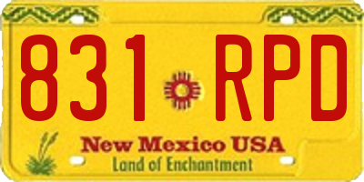 NM license plate 831RPD