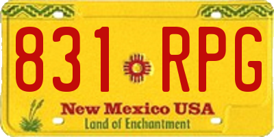 NM license plate 831RPG