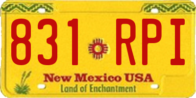 NM license plate 831RPI