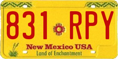 NM license plate 831RPY