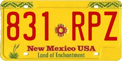NM license plate 831RPZ