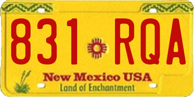 NM license plate 831RQA