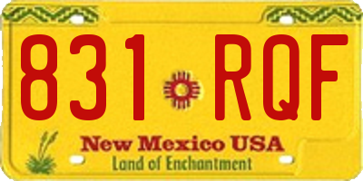 NM license plate 831RQF