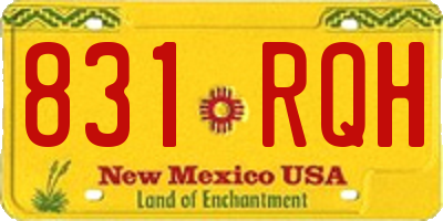 NM license plate 831RQH