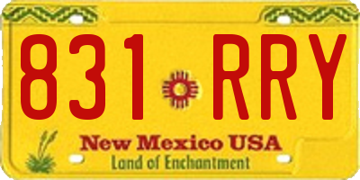 NM license plate 831RRY