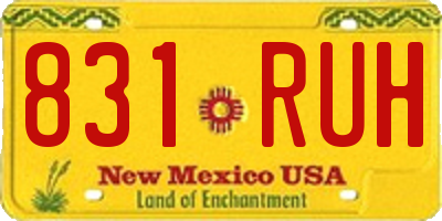 NM license plate 831RUH