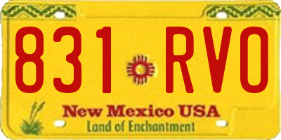 NM license plate 831RVO