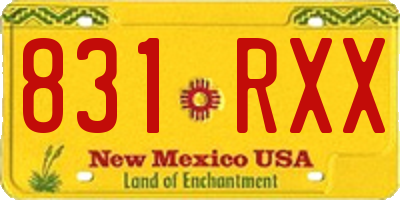 NM license plate 831RXX