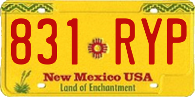 NM license plate 831RYP