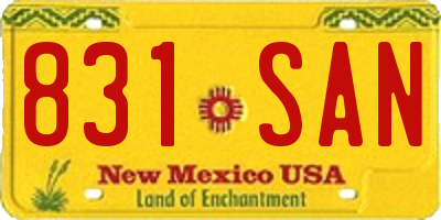 NM license plate 831SAN