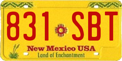NM license plate 831SBT