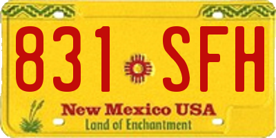NM license plate 831SFH