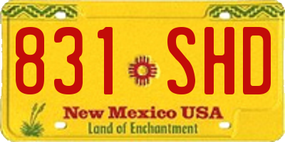 NM license plate 831SHD