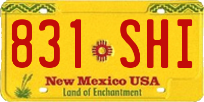 NM license plate 831SHI