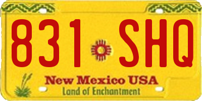NM license plate 831SHQ