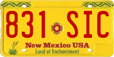 NM license plate 831SIC
