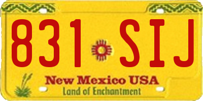 NM license plate 831SIJ