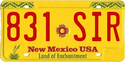 NM license plate 831SIR
