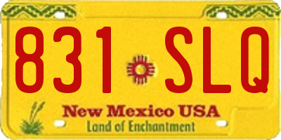 NM license plate 831SLQ