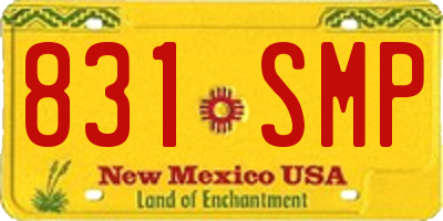 NM license plate 831SMP