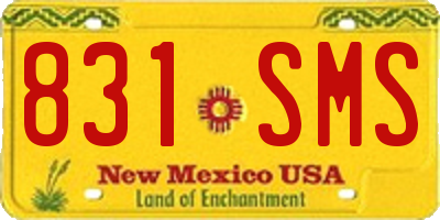 NM license plate 831SMS