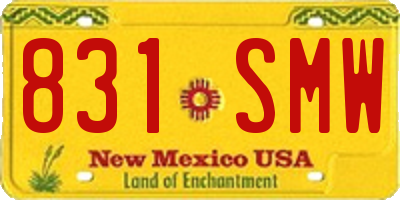 NM license plate 831SMW