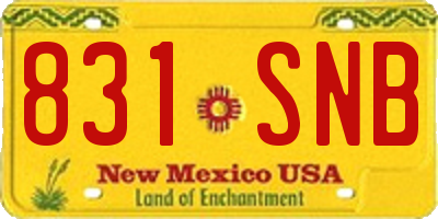 NM license plate 831SNB