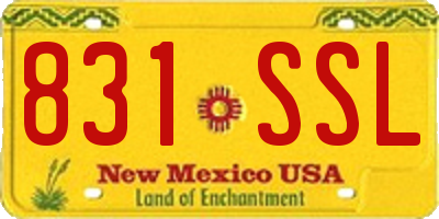 NM license plate 831SSL