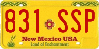 NM license plate 831SSP