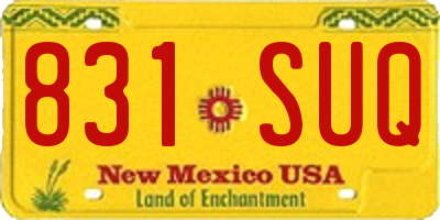 NM license plate 831SUQ