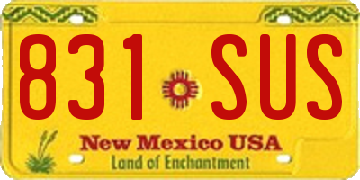 NM license plate 831SUS