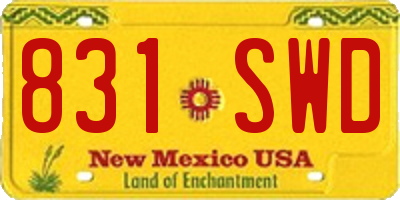 NM license plate 831SWD