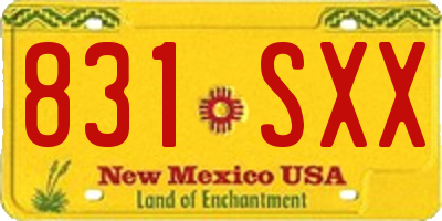 NM license plate 831SXX
