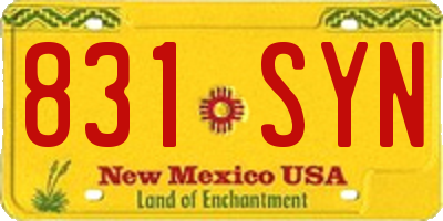 NM license plate 831SYN