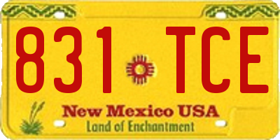 NM license plate 831TCE