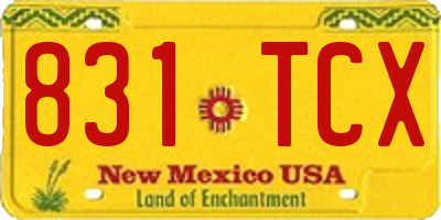 NM license plate 831TCX