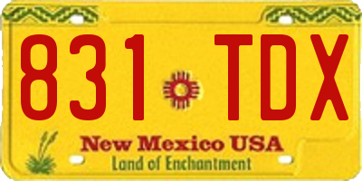 NM license plate 831TDX