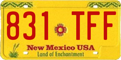 NM license plate 831TFF